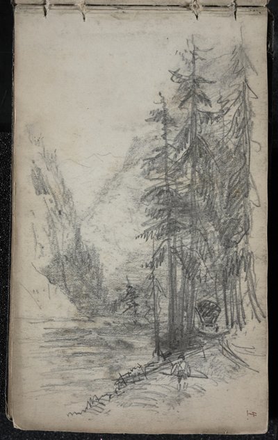 Berglandschap met bomen, 1871-72 door John Singer Sargent