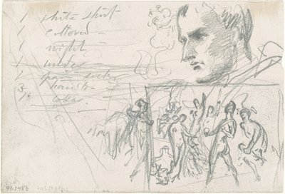 Napoleontisch Hoofd en Oordeel van Parijs (verso) door John Singer Sargent