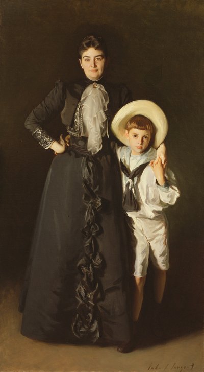 Portret van Mevrouw Edward L. Davis en haar Zoon, Livingston Davis, 1890 door John Singer Sargent