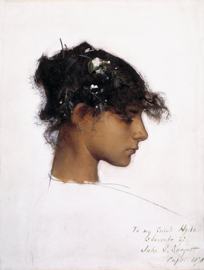 Rosina Ferrara, hoofd van een Capri-meisje door John Singer Sargent