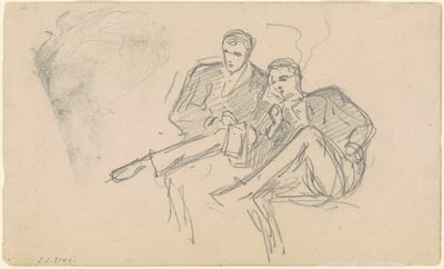 Zittende Mannen, ca. 1874-1877 door John Singer Sargent