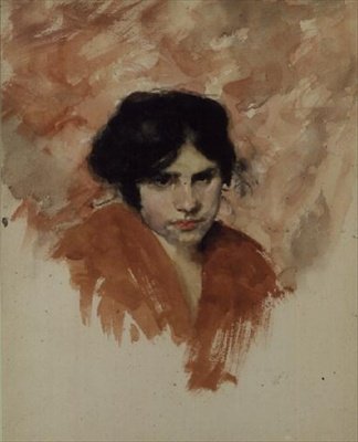 Schets van een vrouwenhoofd en schouders door John Singer Sargent