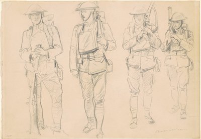 Studies voor "De oorlog ingaan" door John Singer Sargent