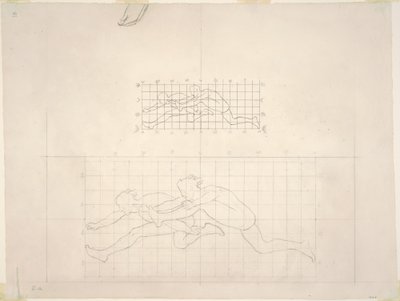 Studies voor "Twee klassieke mannelijke figuren die springen" door John Singer Sargent
