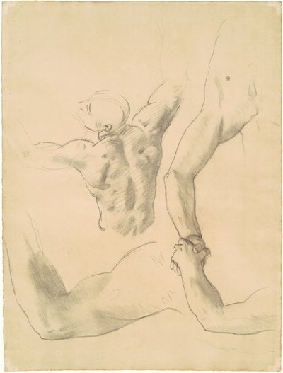 Studies voor "Twee Klassieke Mannelijke Figuren die Worstelen" door John Singer Sargent