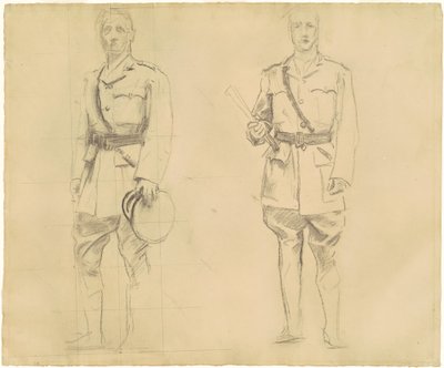 Studies van generaals Plumer en Haig voor generaals van de Eerste Wereldoorlog [recto], 1920-1922 door John Singer Sargent
