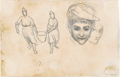 Studies van Boeren [verso] door John Singer Sargent