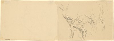 Studie voor "Paarden Beslaan aan het Front" [verso] door John Singer Sargent