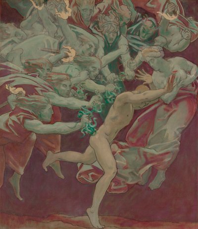 Studie voor het Museum of Fine Arts, Boston, Muurschilderingen: Orestes en de Furiën door John Singer Sargent