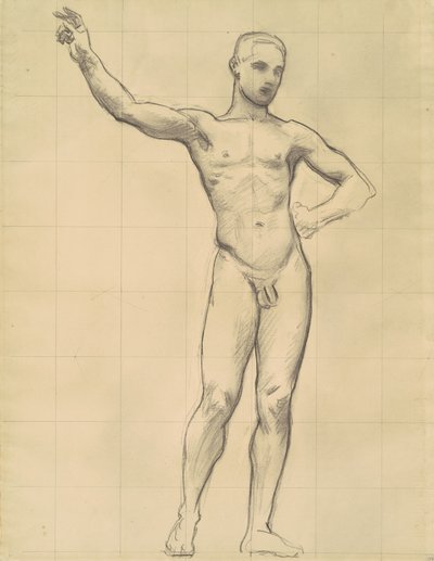 Studie van Apollo voor Apollo en de Muzen, ca. 1921 door John Singer Sargent