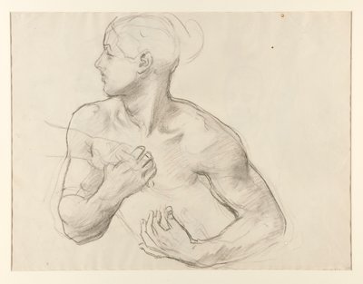 Studie van Clytemnestra voor Orestes achtervolgd door de Furiën, muurschildering, trap, Museum of Fine Arts, Boston door John Singer Sargent