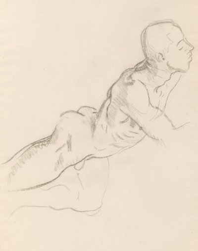 Studie van Eros voor Eros en Psyche, reliëfdecoratie, Rotunda, Museum of Fine Arts, Boston door John Singer Sargent