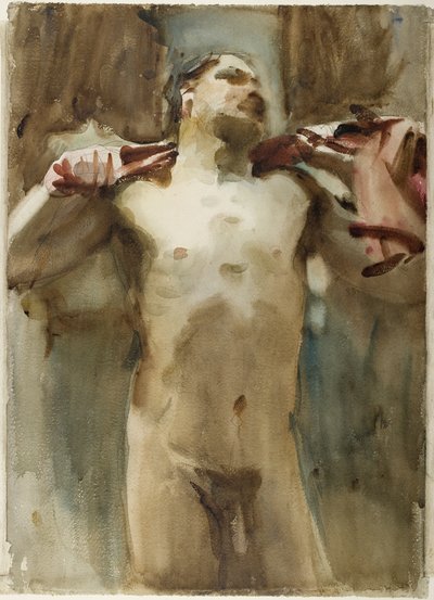 Studie van een mannelijk naaktfiguur door John Singer Sargent