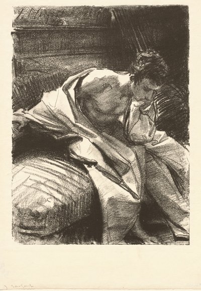 Studie van een zittende man door John Singer Sargent