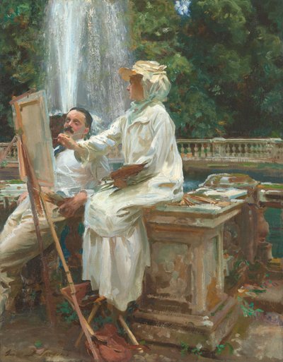 De fontein, Villa Torlonia, Frascati, Italië door John Singer Sargent