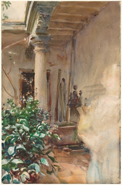 De Patio, 1908 door John Singer Sargent