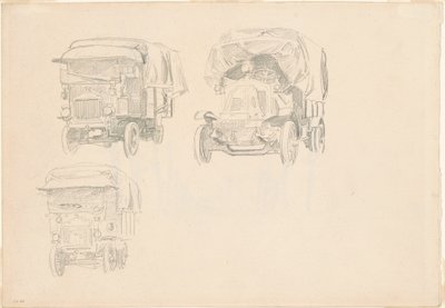 Vrachtwagens [recto], 1918 door John Singer Sargent