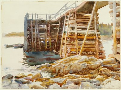 Kade bij Ironbound, 1922 door John Singer Sargent
