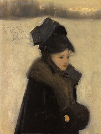 Vrouw met bont door John Singer Sargent