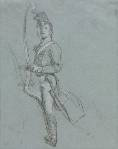Een huzarenofficier te paard, 1812 door John Singleton Copley