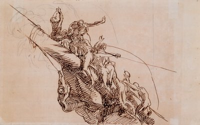 Figuren die zich vastklampen aan wrakstukken, c.1785-86 door John Singleton Copley