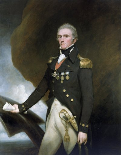 Portret van kapitein Sir Edward Berry (1768-1831), diende onder Horatio Nelson (1758-1805) bij de Slag bij Aboukir (of Slag bij de Nijl) in 1798 en bij de Slag bij Trafalgar in 1805 door John Singleton Copley