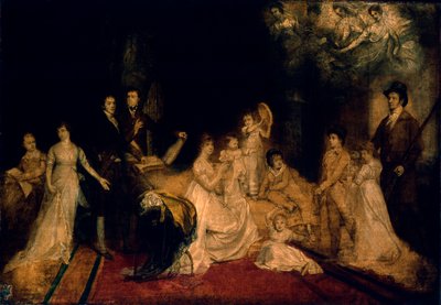 Schets van de familie Knatchbull in Mersham-le-Hatch, Kent, 1800-03 door John Singleton Copley