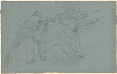 Studie voor "De nederlaag van de drijvende batterijen bij Gibraltar" door John Singleton Copley