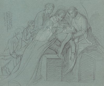 Studie voor de centrale groep in de "Dood van de graaf van Chatham" door John Singleton Copley