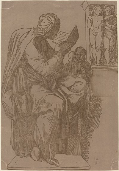 Een Sibylle die leest door John Skippe after Michelangelo