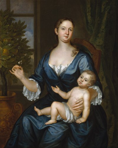 Mevrouw Francis Brinley en haar zoon Francis door John Smibert