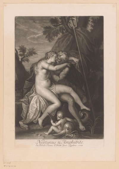 Neptunus en Amphitrite kussend door John Smith