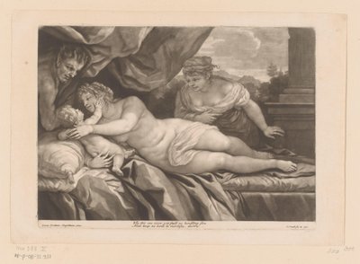 Venus met cupido en een sater door John Smith