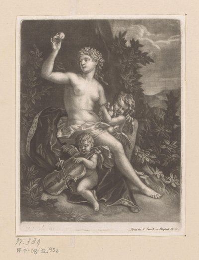 Venus met een appel en twee cupido