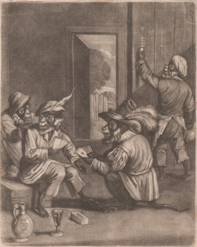 Apen die Kaarten Spelen door John Smith