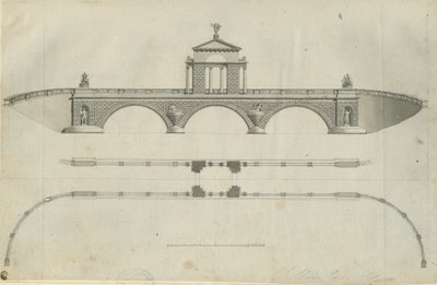 Chillington Park - Voorgestelde Brug door John Soane