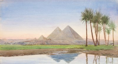 De Piramides van Gizeh (2e studie), c.1907-10 door John Somerscales