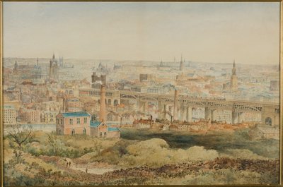 Newcastle upon Tyne vanaf Windmill Hills, Gateshead, 1887 door John Storey