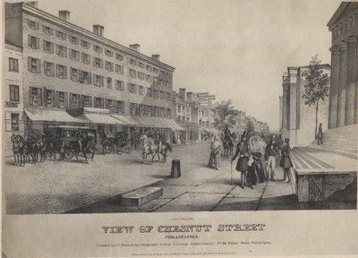 Uitzicht op Chesnut Street, Philadelphia door John T. Bowen