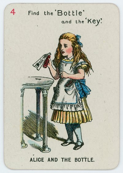 Alice en de fles door John Tenniel