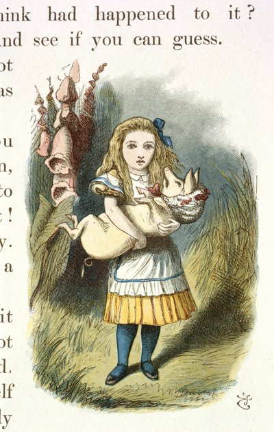 Alice en de Varkensbaby door John Tenniel