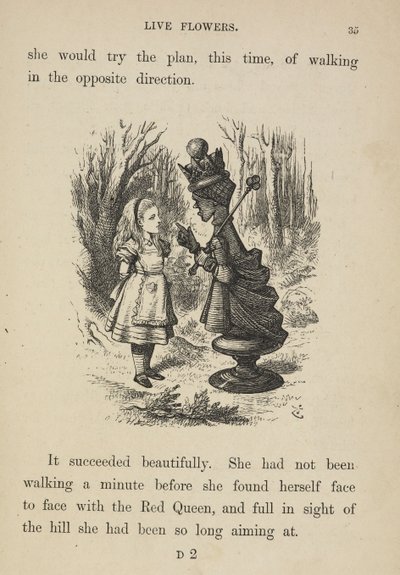 Alice tegenover de Rode Koningin door John Tenniel
