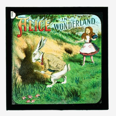 Alice in Wonderland, gekleurde lantaarnplaten door John Tenniel