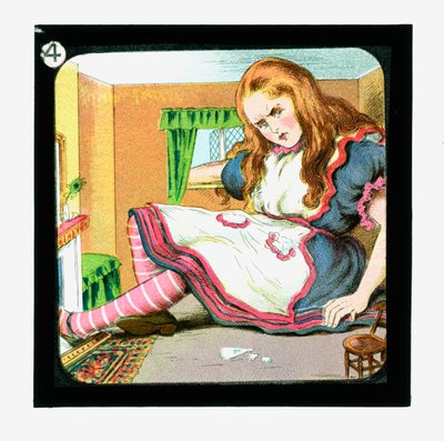 Alice in Wonderland, gekleurde lantaarnplaten door John Tenniel