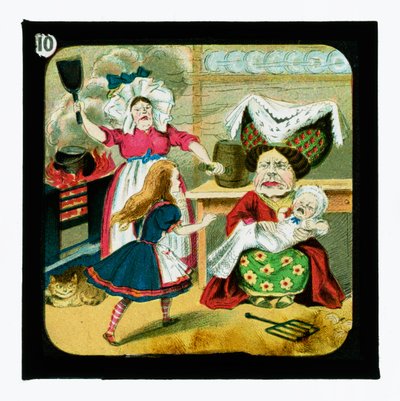 Alice in Wonderland, gekleurde lantaarnplaten door John Tenniel