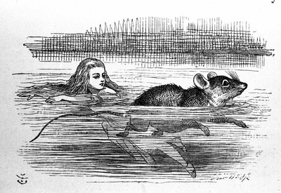 Alice in Wonderland door Lewis Carroll (E. Dodgson). Illustratie van de eerste editie door Tenniel door John Tenniel