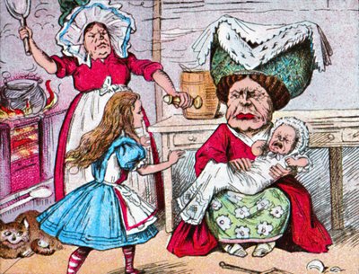 Alice, de hertogin, en de baby, circa 1910 door John Tenniel