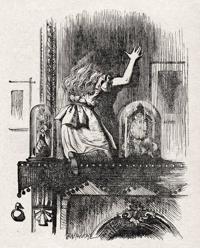 Alice door de spiegel door John Tenniel