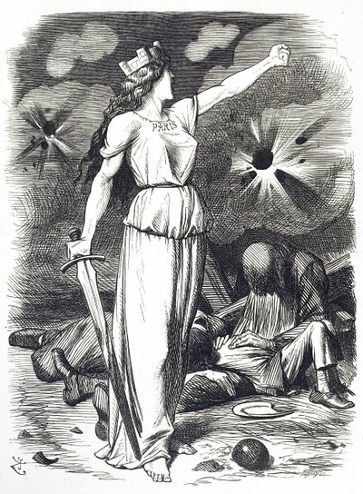 Cartoon over het Beleg van Parijs, dat plaatsvond tijdens de Frans-Duitse Oorlog door John Tenniel