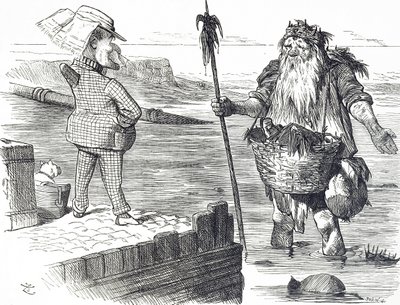 Cartoon over de vervuiling van de Theems in Londen door John Tenniel